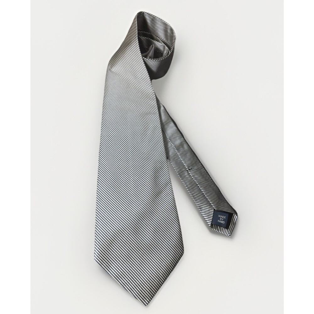 POLO by RALPH LAUREN Navy & White Diagonal Stripes Silk Tie HANDMADE Made In USA